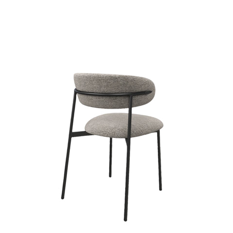Toronto 110cm Grey Ceramic Round Dining Table with Grey Fabric Dining Chairs - Pendle Village Furniture