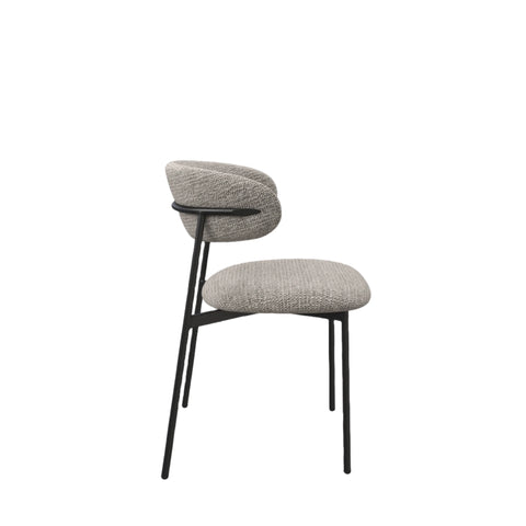 Toronto 110cm Grey Ceramic Round Dining Table with Grey Fabric Dining Chairs - Pendle Village Furniture