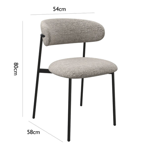 Toronto 110cm Grey Ceramic Round Dining Table with Grey Fabric Dining Chairs - Pendle Village Furniture