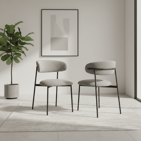 Alba Light Grey Fabric Dining Chair – Set of 4