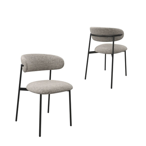 Toronto 110cm Grey Ceramic Round Dining Table with Grey Fabric Dining Chairs - Pendle Village Furniture