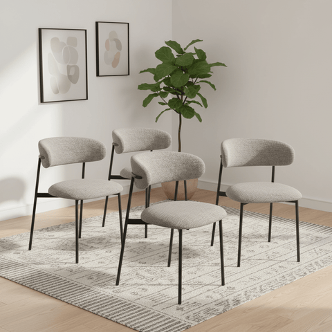 Alba Light Grey Fabric Dining Chair – Set of 4