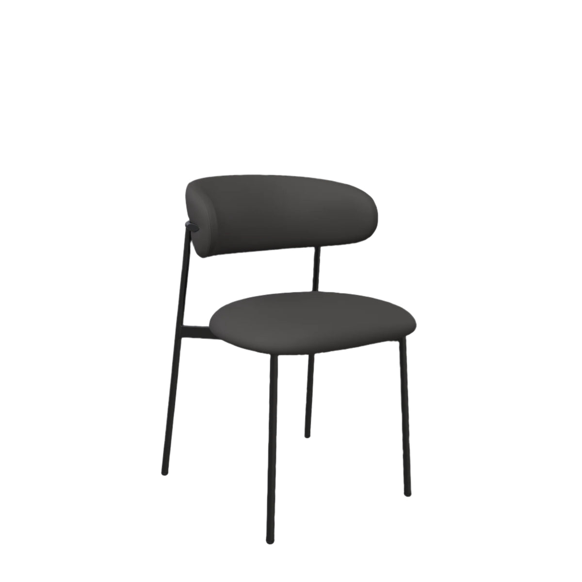 Alba Dark Grey Faux Leather Dining Chair 