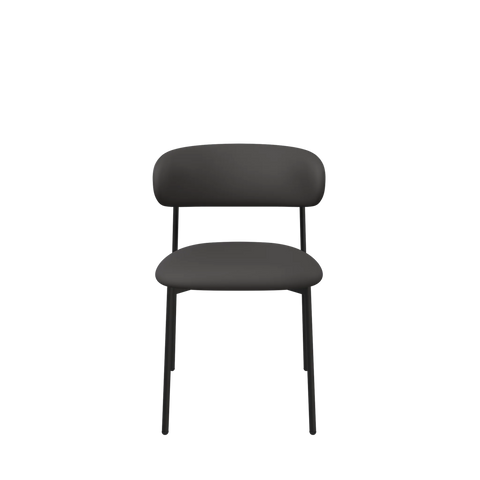 Alba Dark Grey Faux Leather Dining Chair – Set of 4 - Pendle Village Furniture