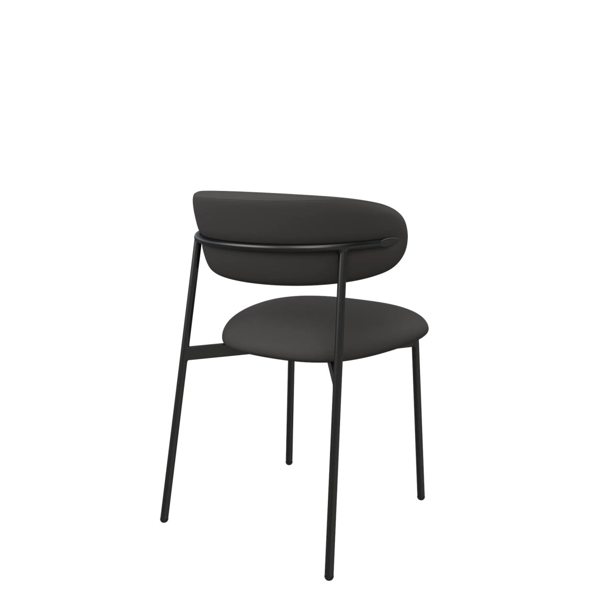 Alba Dark Grey Faux Leather Dining Chair – Set of 4 - Pendle Village Furniture