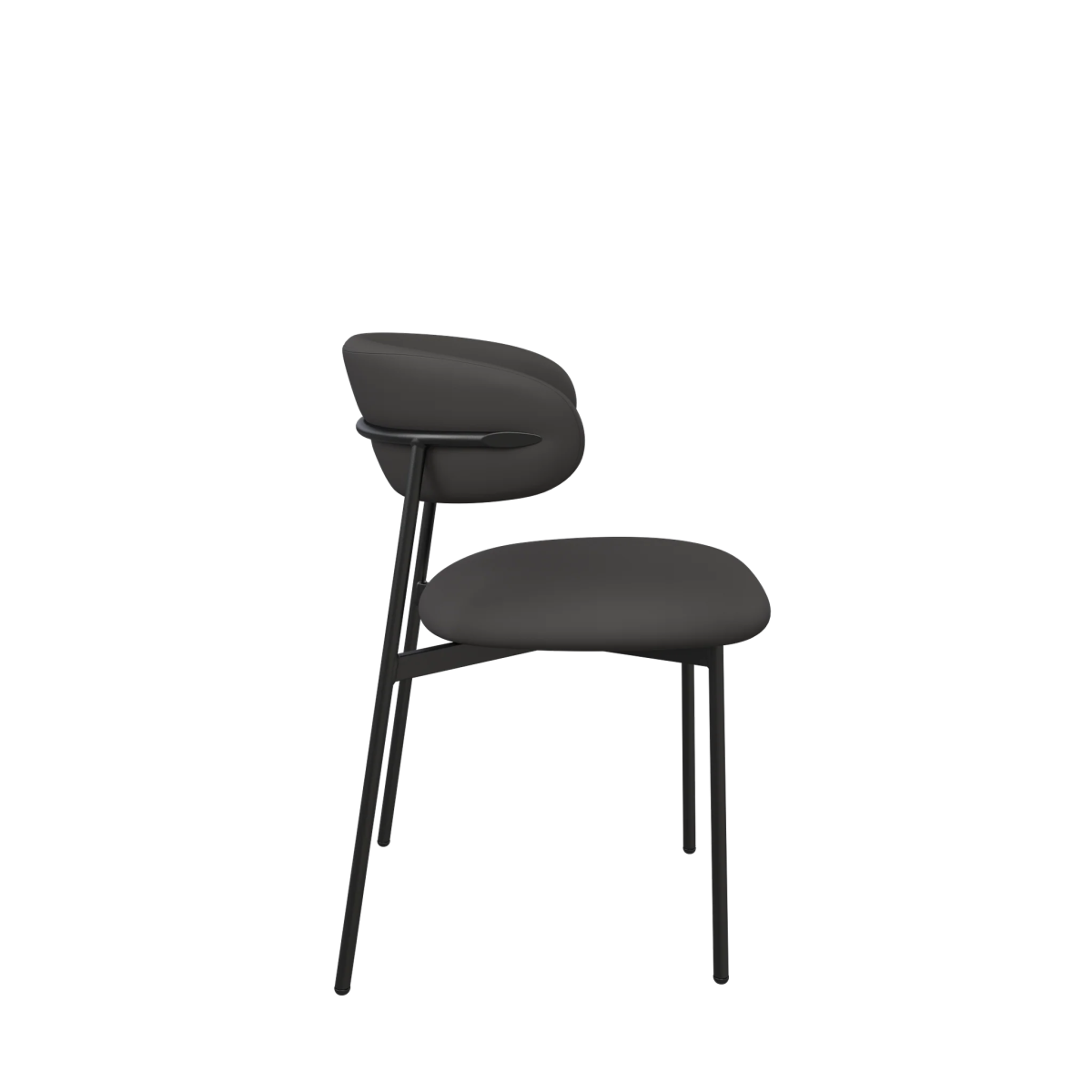 Alba Dark Grey Faux Leather Dining Chair – Set of 4 - Pendle Village Furniture