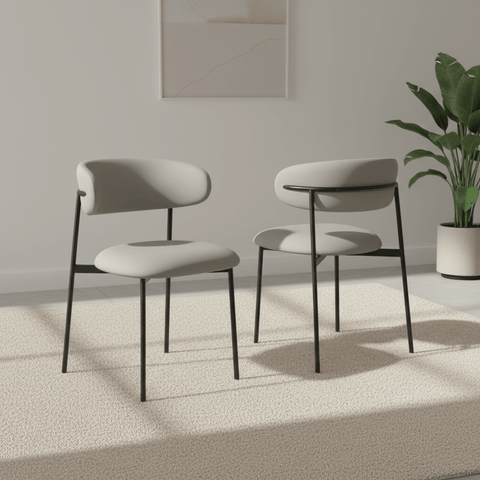Alba Grey Faux Leather Dining Chair – Set of 4
