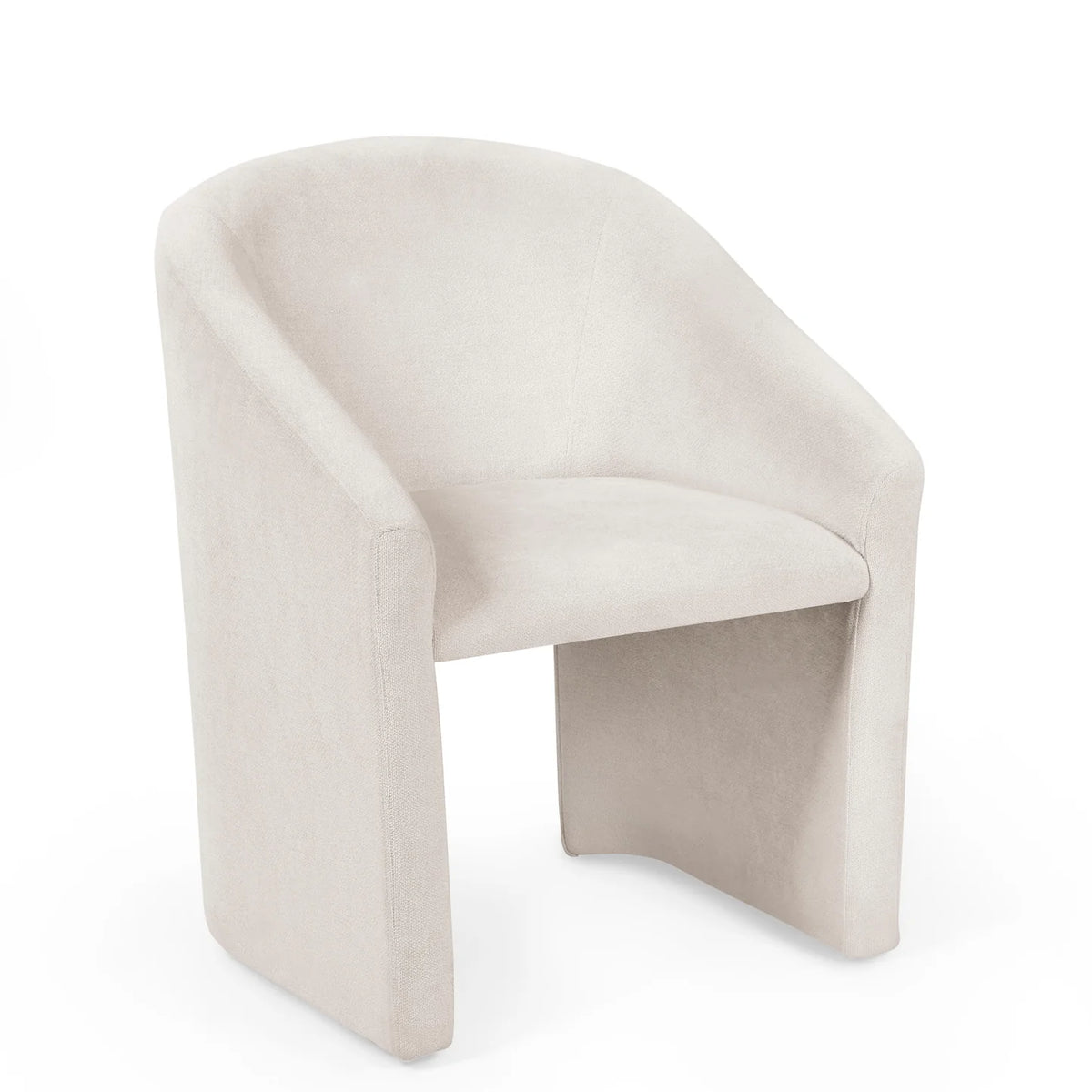 Renato Cream Textured Fabric Tub Dining Chair - Set of 2 - Pendle Village Furniture