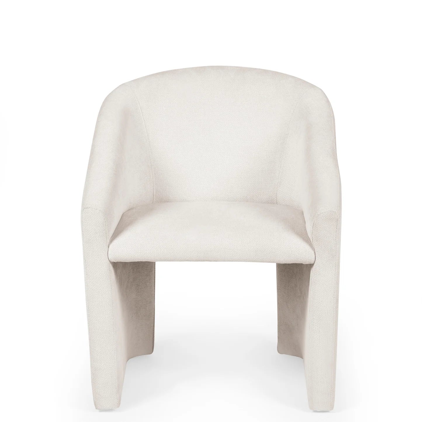 Renato Cream Textured Fabric Tub Dining Chair - Set of 2 - Pendle Village Furniture