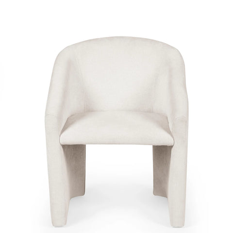 Renato Cream Textured Fabric Tub Dining Chair - Set of 2 - Pendle Village Furniture