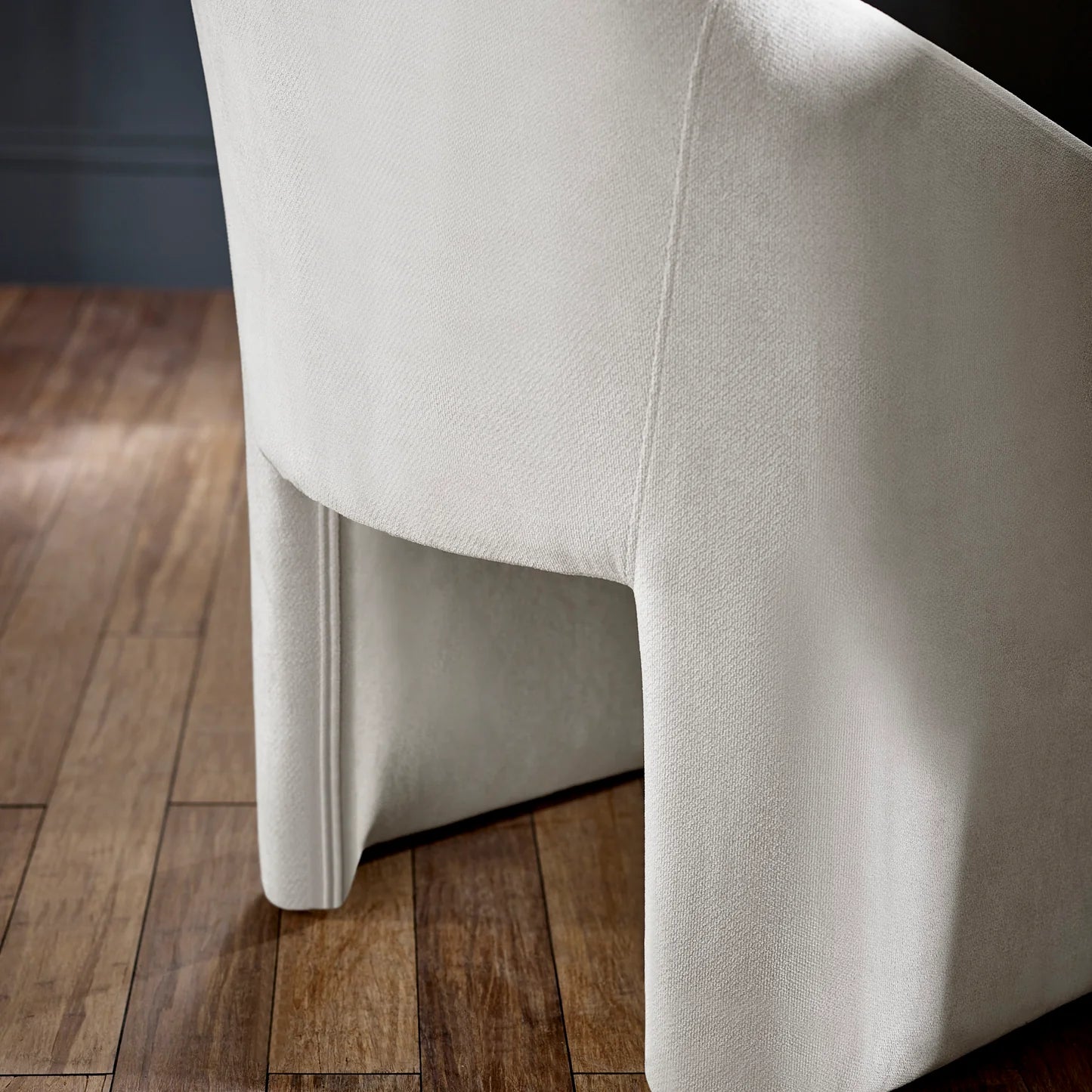 Renato Cream Textured Fabric Tub Dining Chair - Set of 2 - Pendle Village Furniture