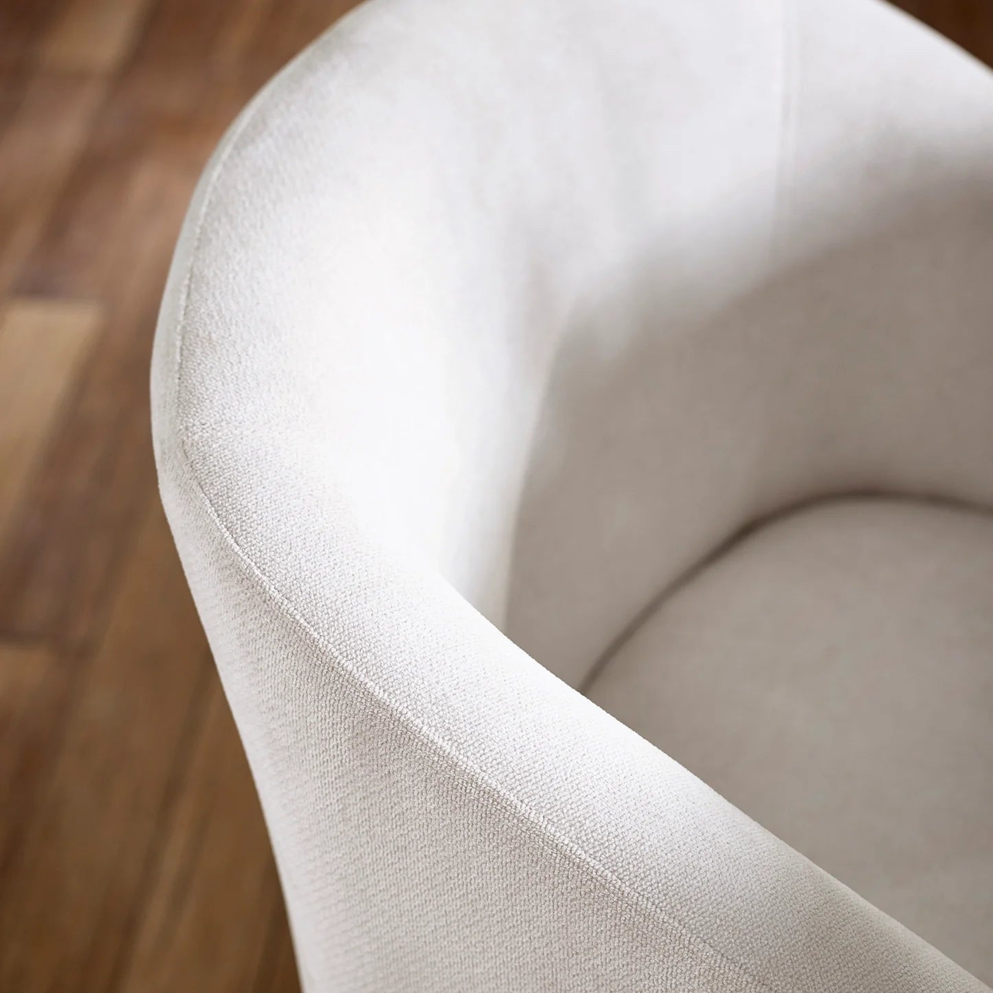 Renato Cream Textured Fabric Tub Dining Chair - Set of 2 - Pendle Village Furniture