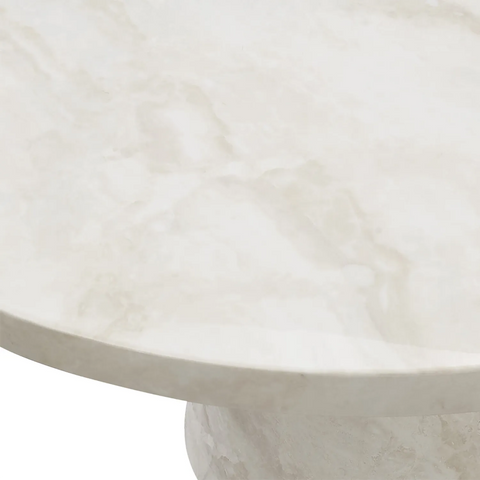 Apollo Taupe Marble Round Dining Table with 4 Beige Swivel Chairs - Pendle Village Furniture
