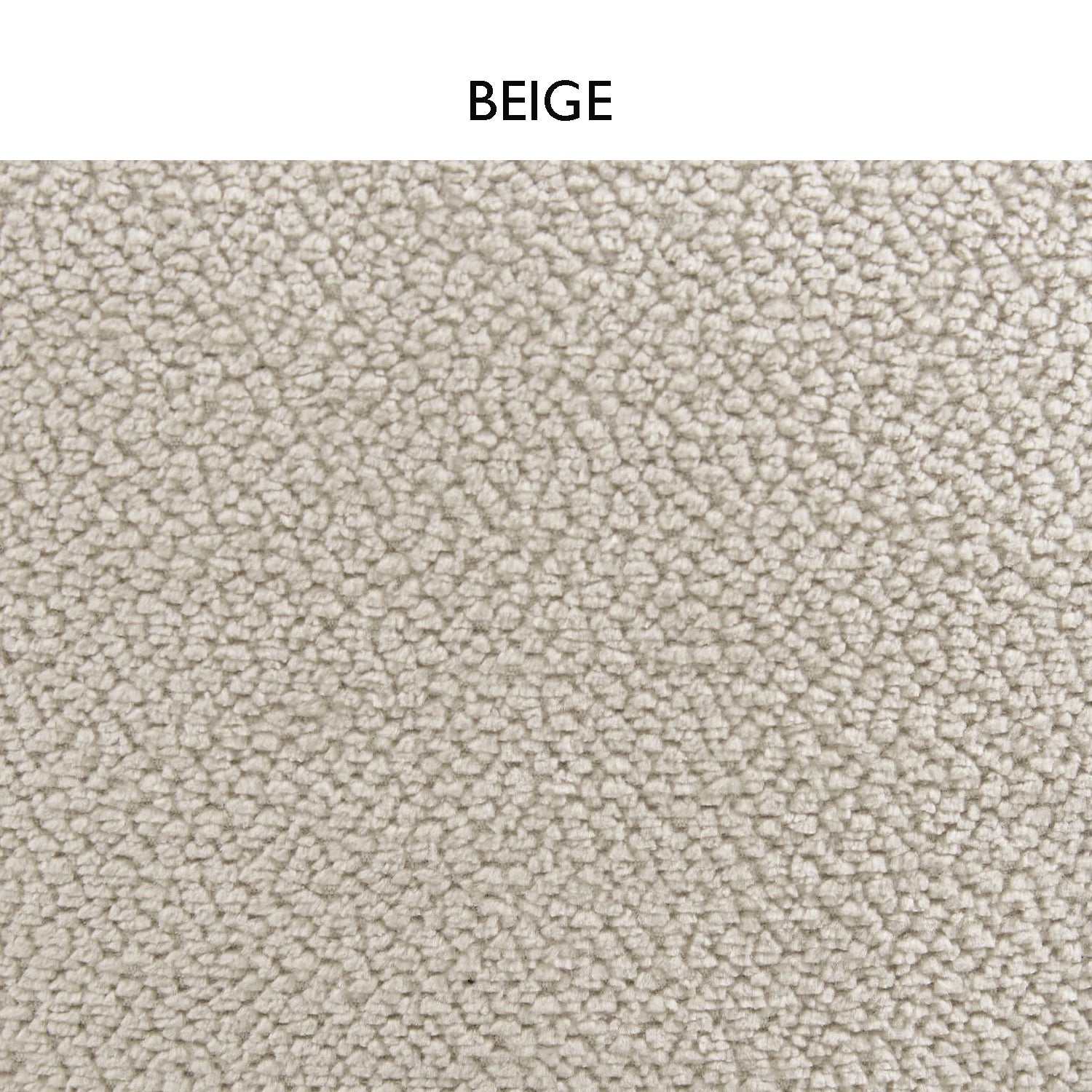 Fabric Close up of Sirius Beige Fabric swivel bar stool. Padded seats, powder-coated finish metal legs