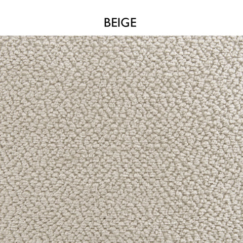 Fabric Close up of Sirius Beige Fabric swivel bar stool. Padded seats, powder-coated finish metal legs