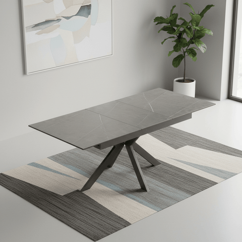 Amari 130-170cm Matte Grey Ceramic Extending Dining Table