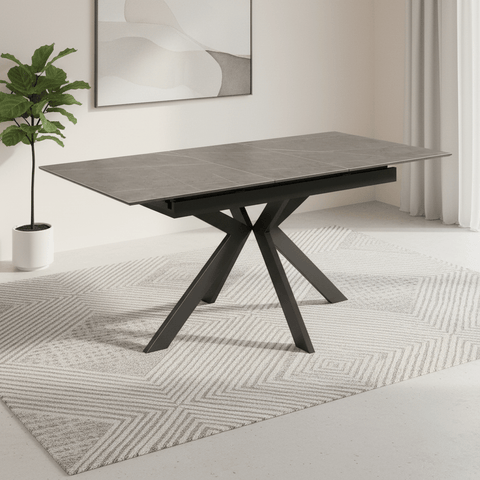 Amari 160-200cm Matte Grey Ceramic Extending Dining Table