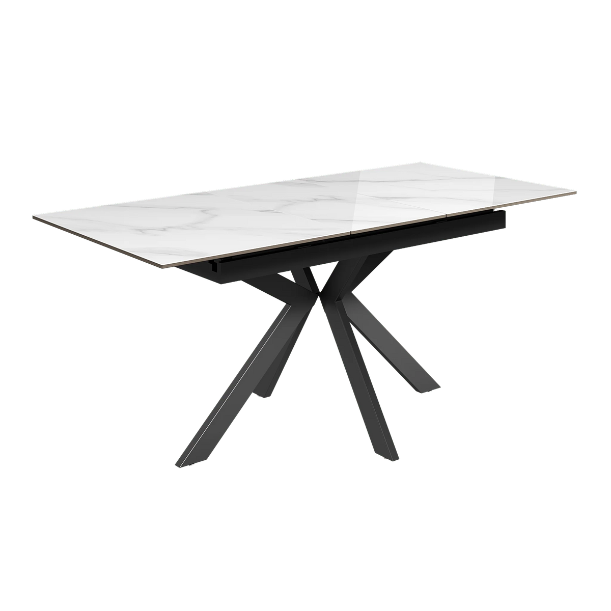 Amari 130-170cm Gloss White Marble Ceramic Extending Dining Table