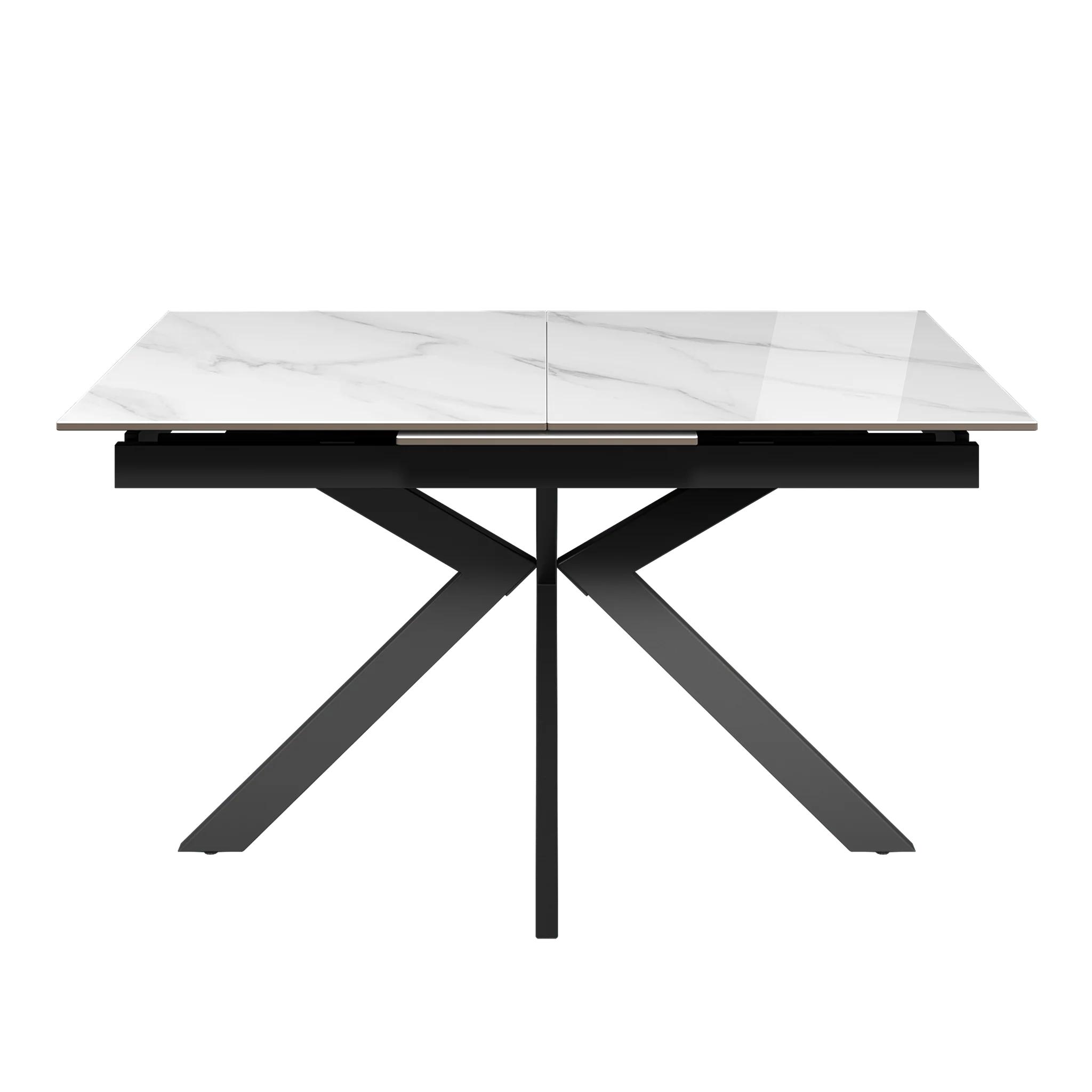 Amari 130-170cm Gloss White Marble Ceramic Extending Dining Table