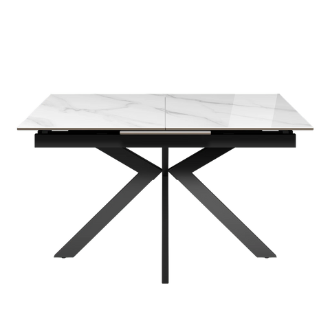 Amari 130-170cm Gloss White Marble Ceramic Extending Dining Table