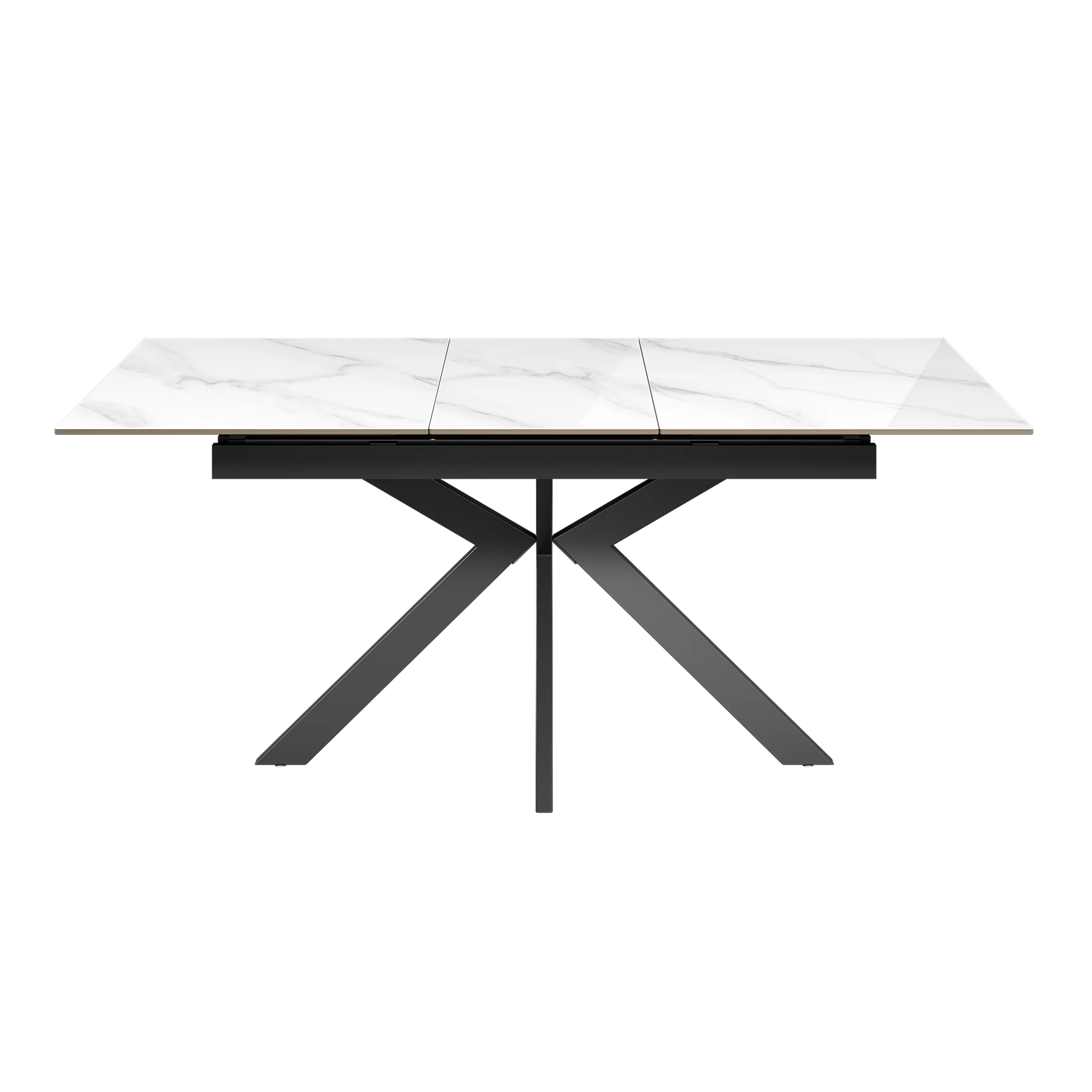 Amari 130-170cm Gloss White Marble Ceramic Extending Dining Table