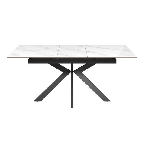 Amari 130-170cm Gloss White Marble Ceramic Extending Dining Table