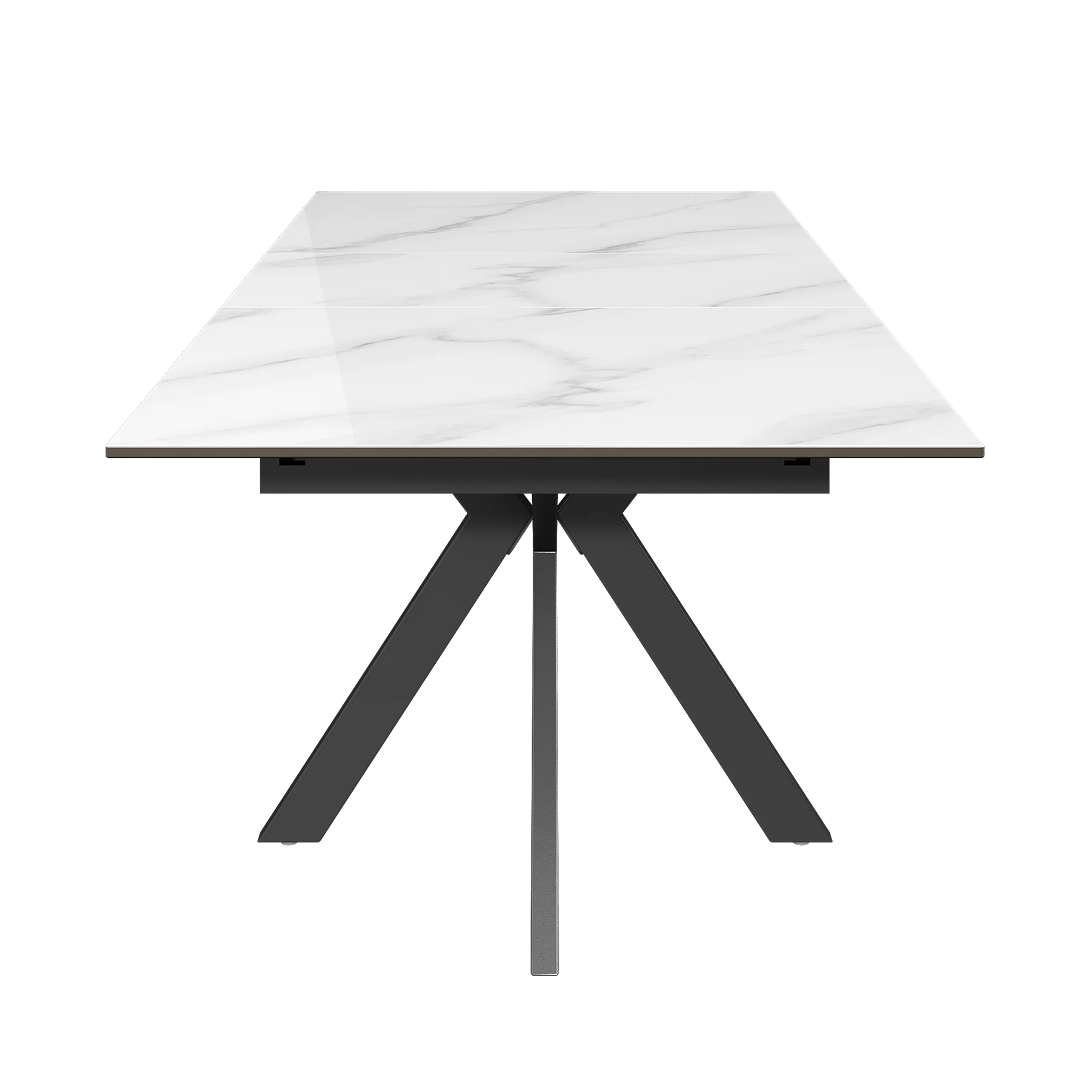 Amari 130-170cm Gloss White Marble Ceramic Extending Dining Table