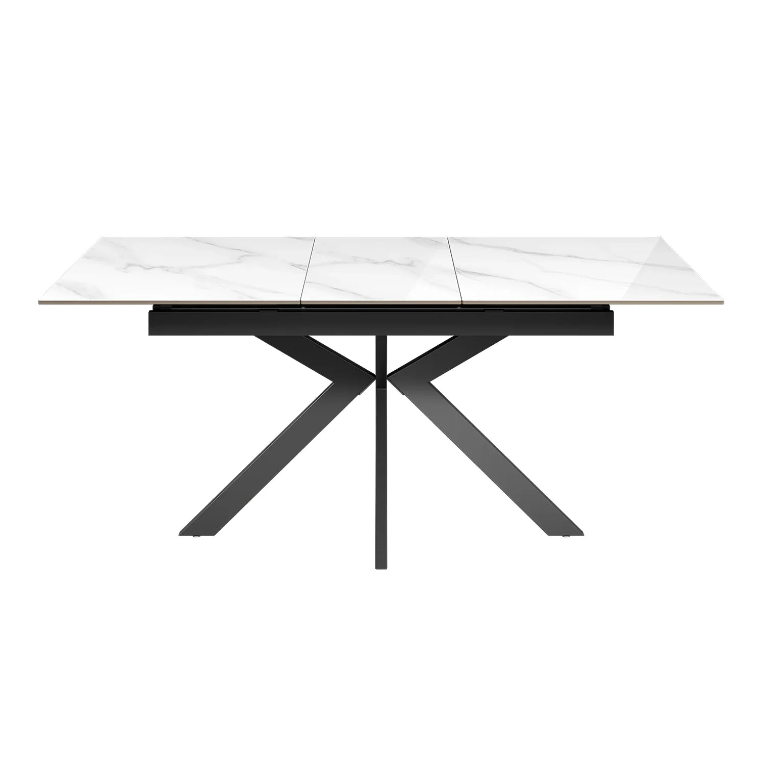 Amari White Sintered Stone Extending Dining Table with Corner Bench - Pendle Village Furniture