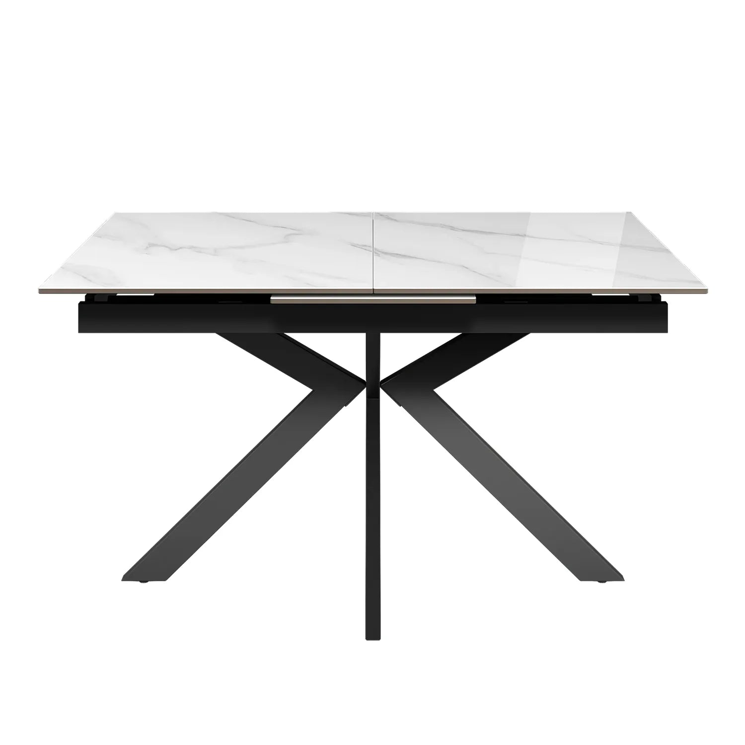 Amari White Sintered Stone Extending Dining Table with Corner Bench - Pendle Village Furniture