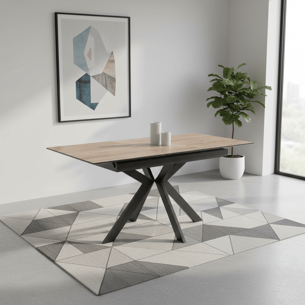 Amari 160-200cm Wood Look Ceramic Extending Dining Table