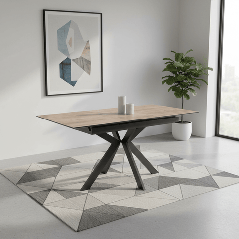 Amari 160-200cm Wood Look Ceramic Extending Dining Table
