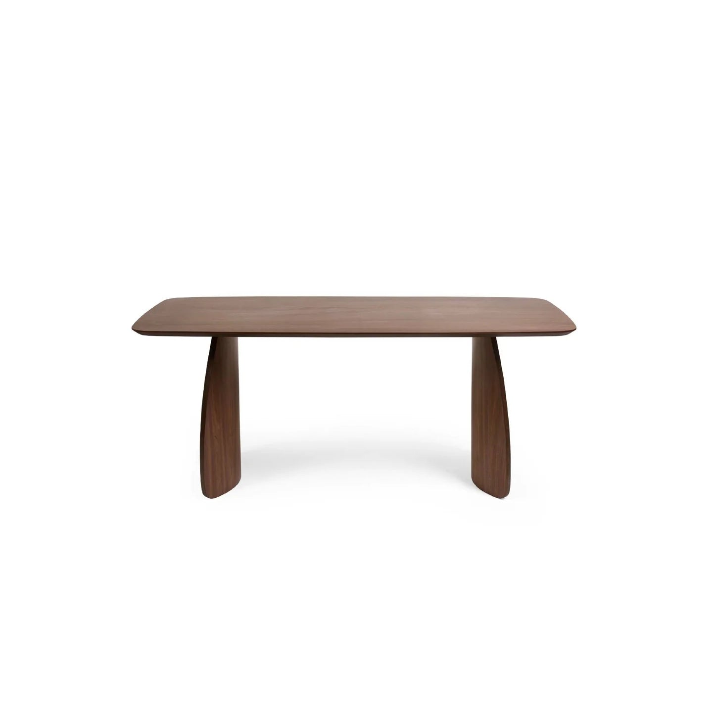 Modern Artemis Curved Leg Walnut Dining Table 