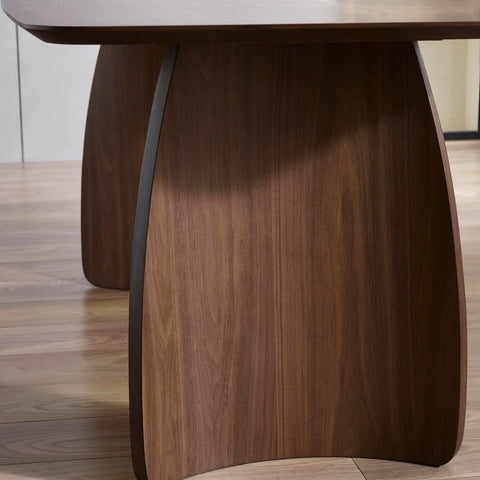 Artemis Curved Leg Walnut Dining Table - Pendle Village Furniture