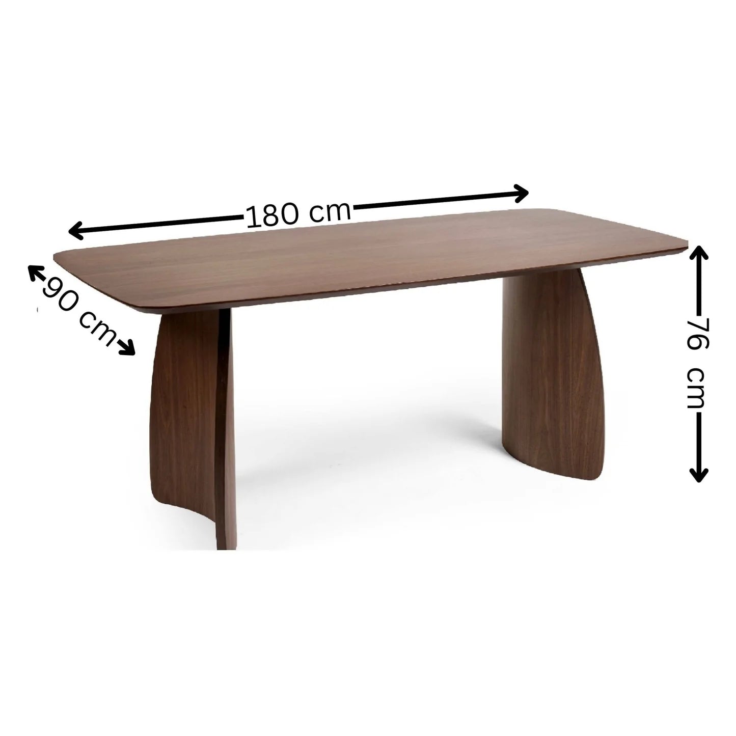 Artemis Curved Leg Walnut Dining Table - Pendle Village Furniture