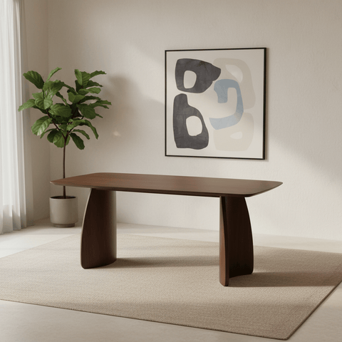 Artemis Curved Leg Walnut Dining Table
