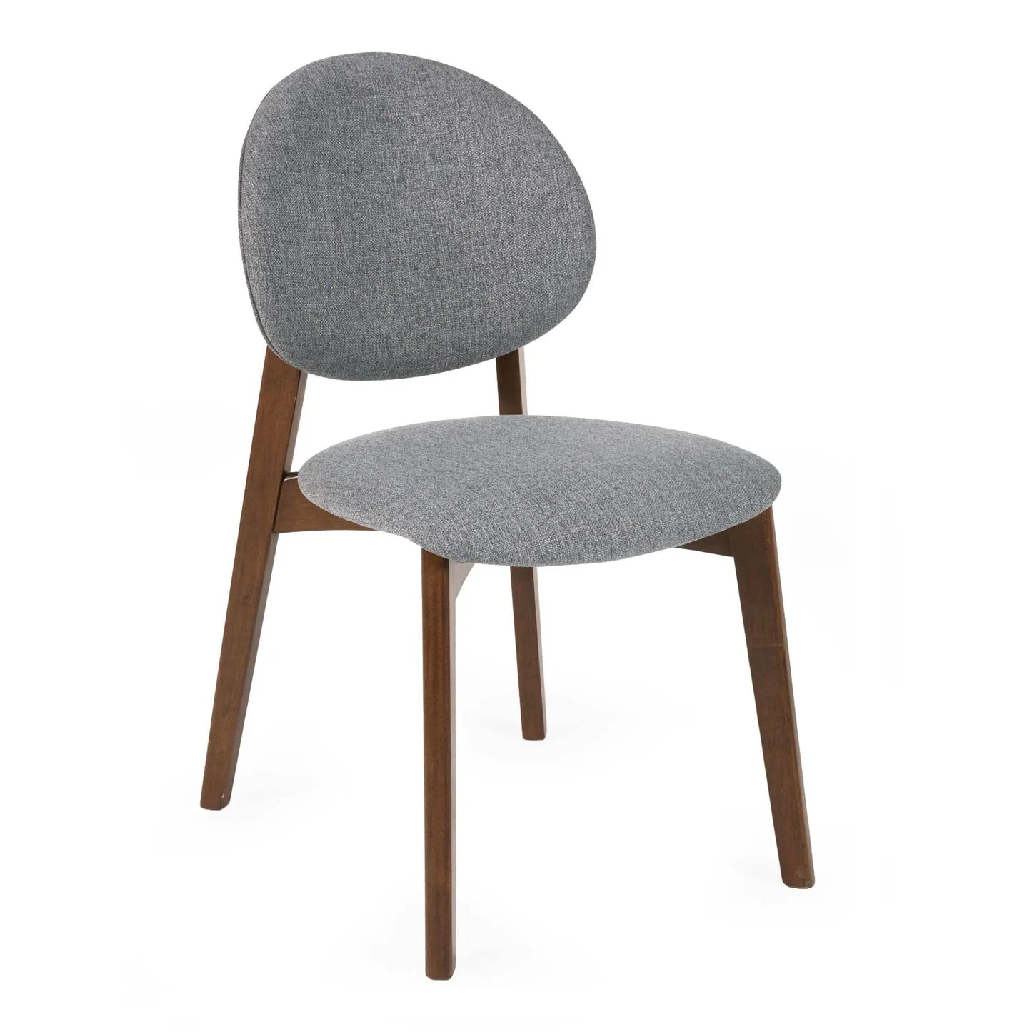 Artemis Walnut Frame Grey Fabric Dining Chairs – Set of 2 - Pendle Village Furniture