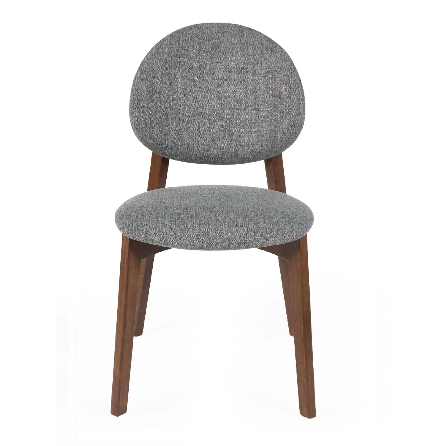 Artemis Walnut Frame Grey Fabric Dining Chairs – Set of 2 - Pendle Village Furniture
