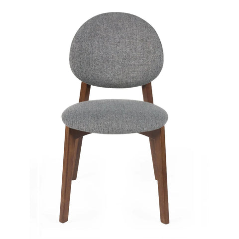 Artemis Walnut Frame Grey Fabric Dining Chairs – Set of 2 - Pendle Village Furniture