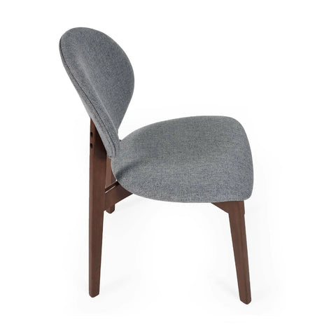 Artemis Walnut Frame Grey Fabric Dining Chairs – Set of 2 - Pendle Village Furniture