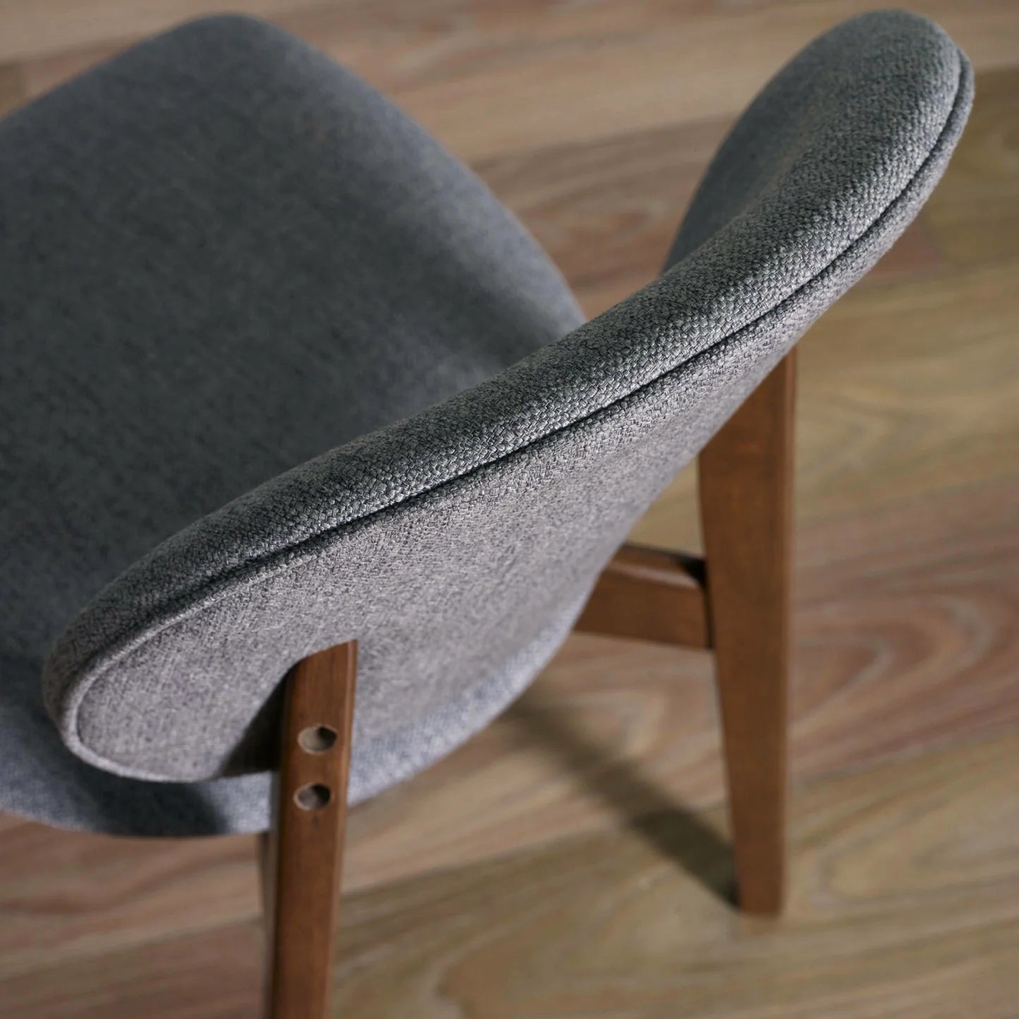 Artemis Walnut Frame Grey Fabric Dining Chairs – Set of 2 - Pendle Village Furniture