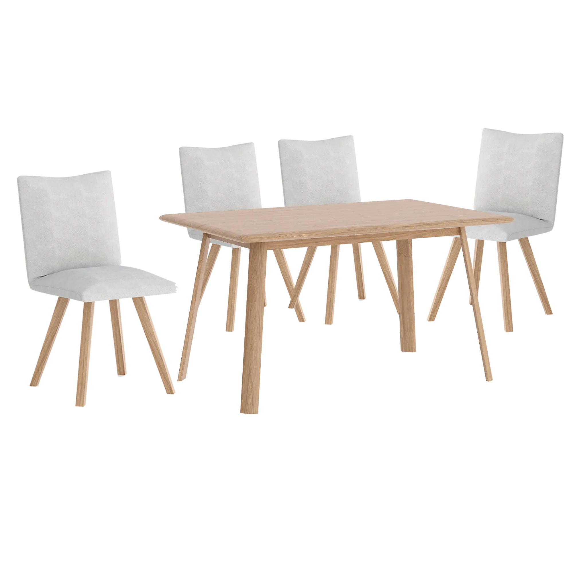 Asiago Solid White Oak 1.7m Dining Table with Milano Chairs, also available in Smoked Oak - Main Image 