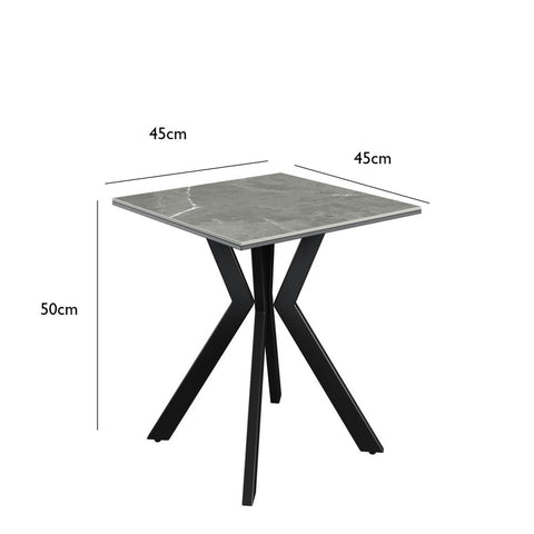 Athens Grey Matte Ceramic Side Table - Pendle Village Furniture