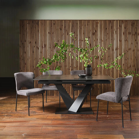 Adam Black Sintered Stone Extending Dining Table