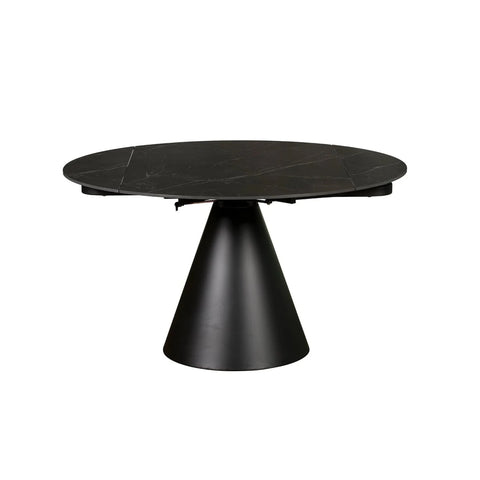 Alba Black Sintered Stone Extending Dining Table 135cm