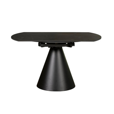 Alba Black Sintered Stone Extending Dining Table 135cm