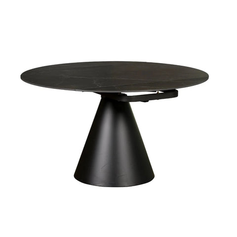 Alba Black Sintered Stone Extending Dining Table 135cm