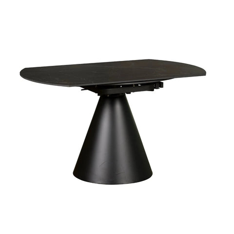 Alba Black Sintered Stone Extending Dining Table 135cm