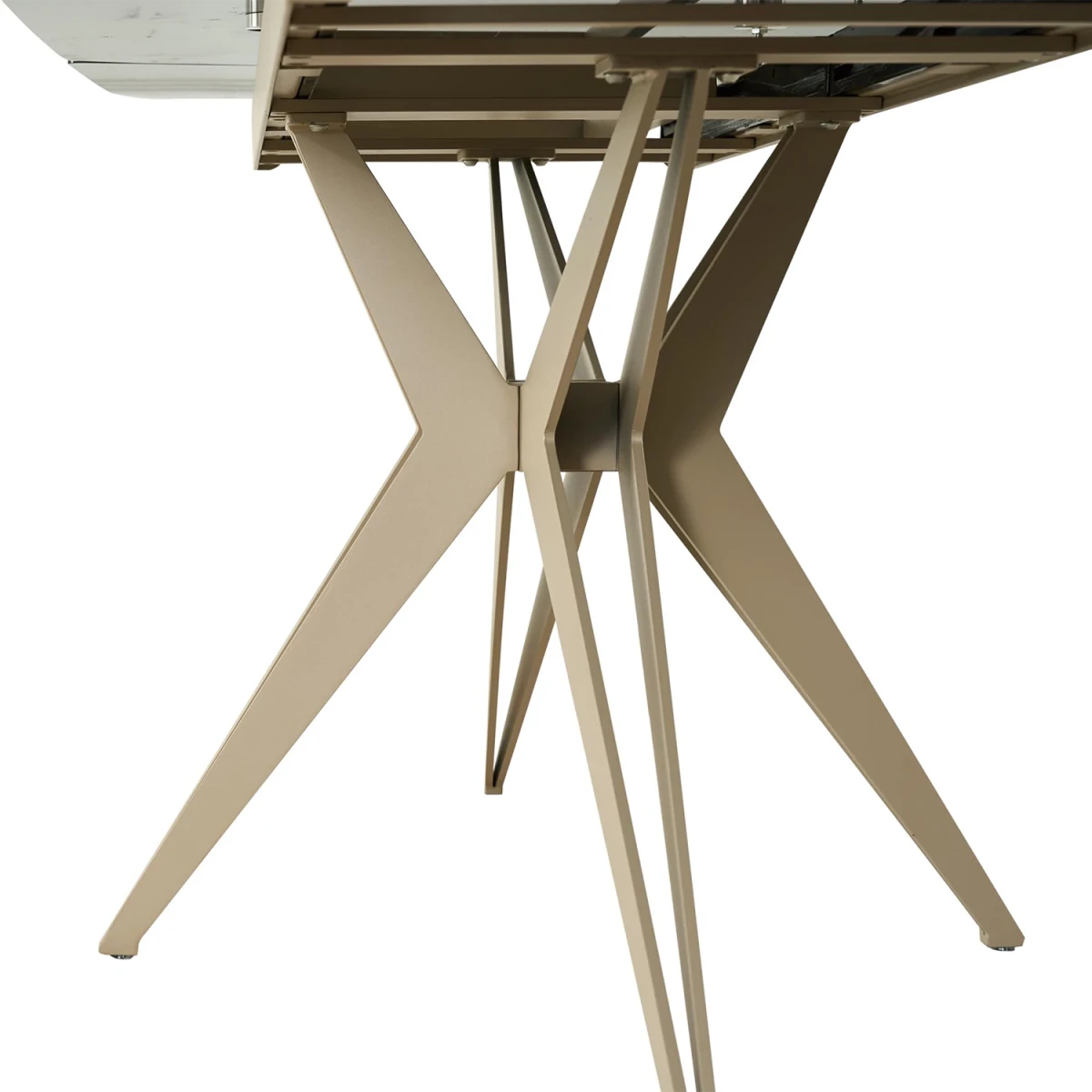 Alessia extending dining table detail of base 