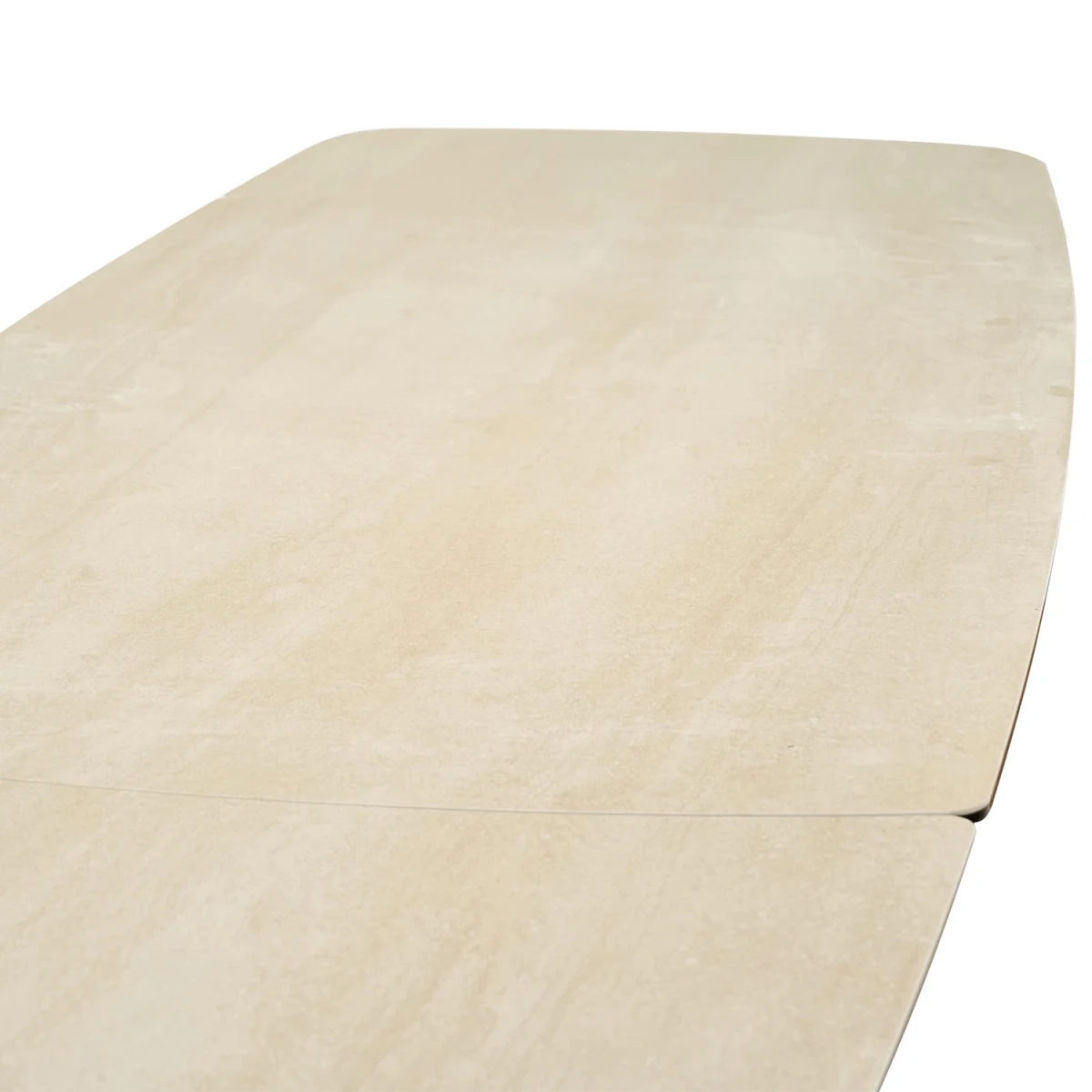 Italian style extending dining table in travertine finish - table top