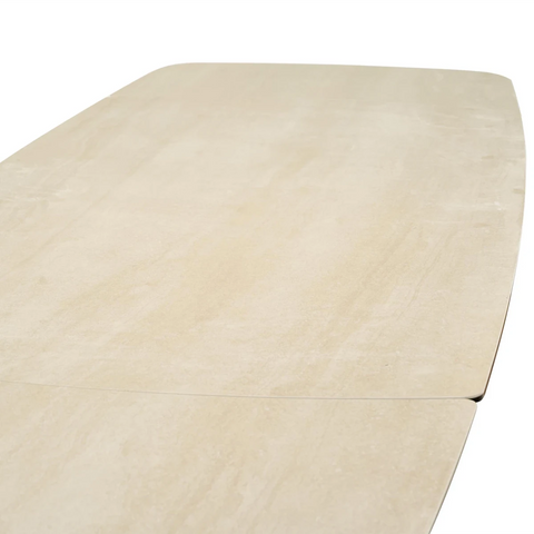 Italian style extending dining table in travertine finish - table top